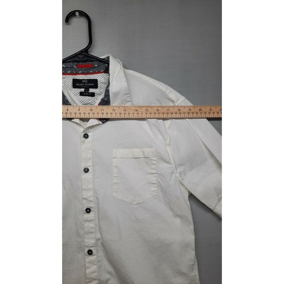 Michael Brandon Men's Button Down Short Sleeve Shirt Size XL White - Picture 3 of 7